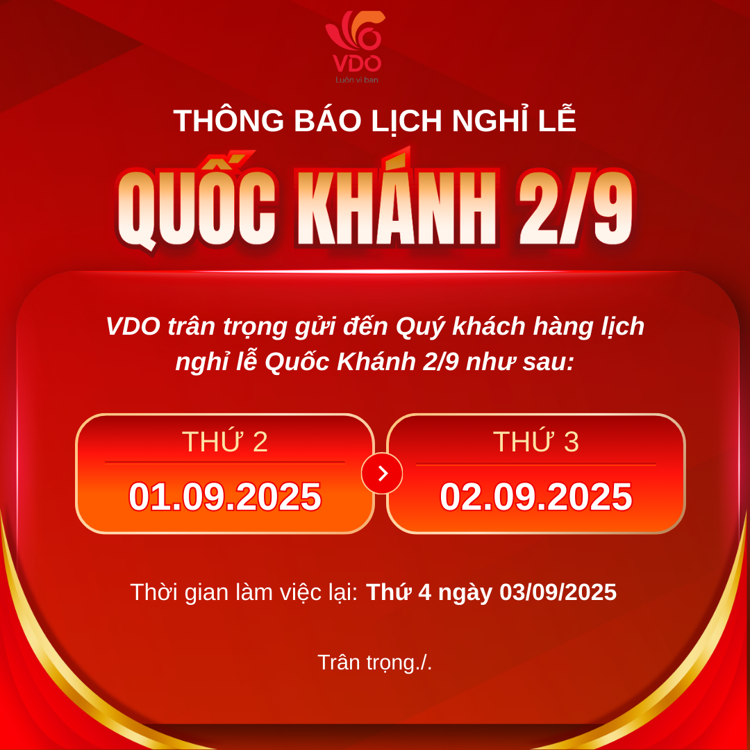VDO THÔNG BÁO LỊCH NGHỈ LỄ QUỐC KHÁNH 2/9