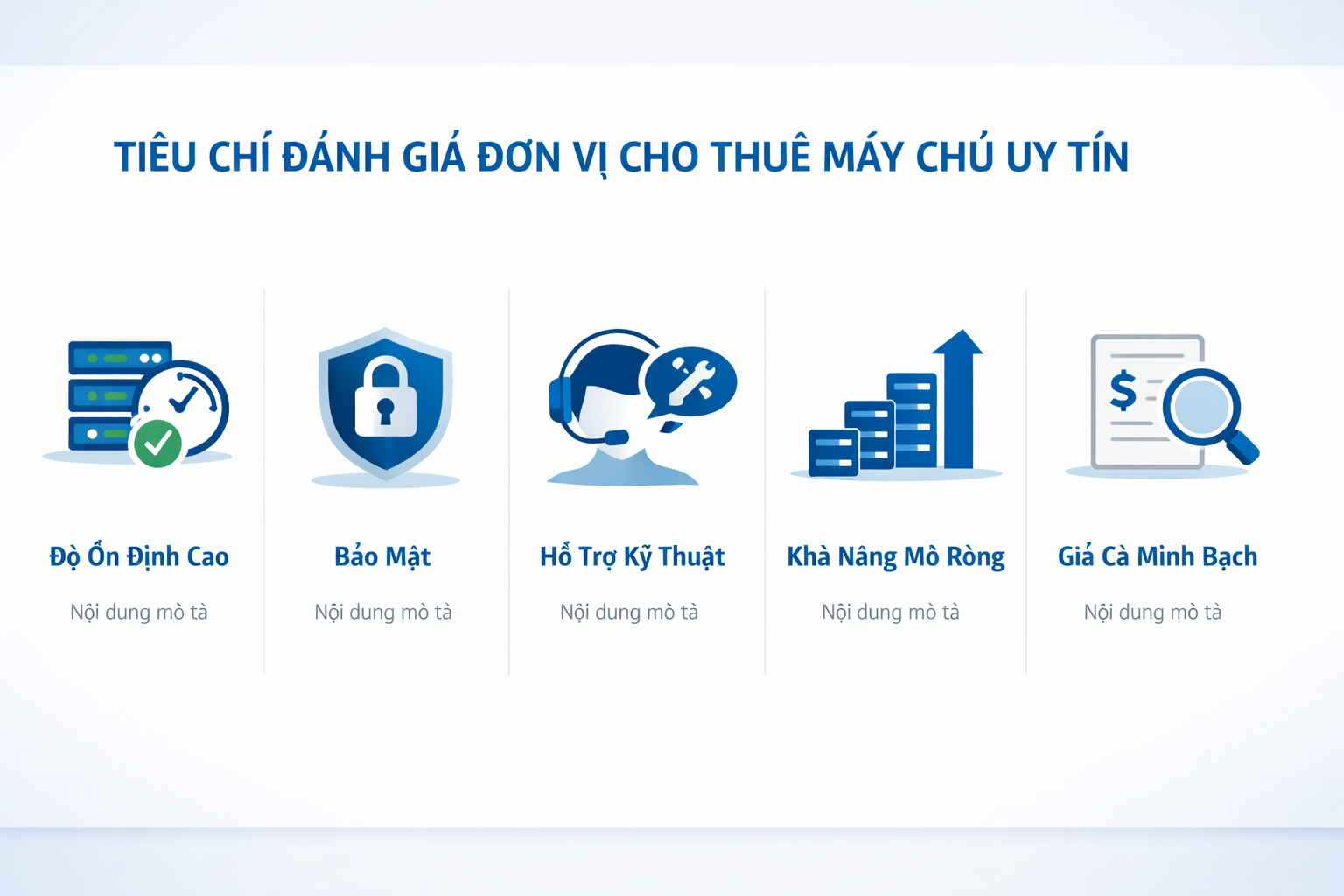 5 tiêu chí đánh giá nhà cung cấp dịch vụ cho thuê máy chủ uy tín