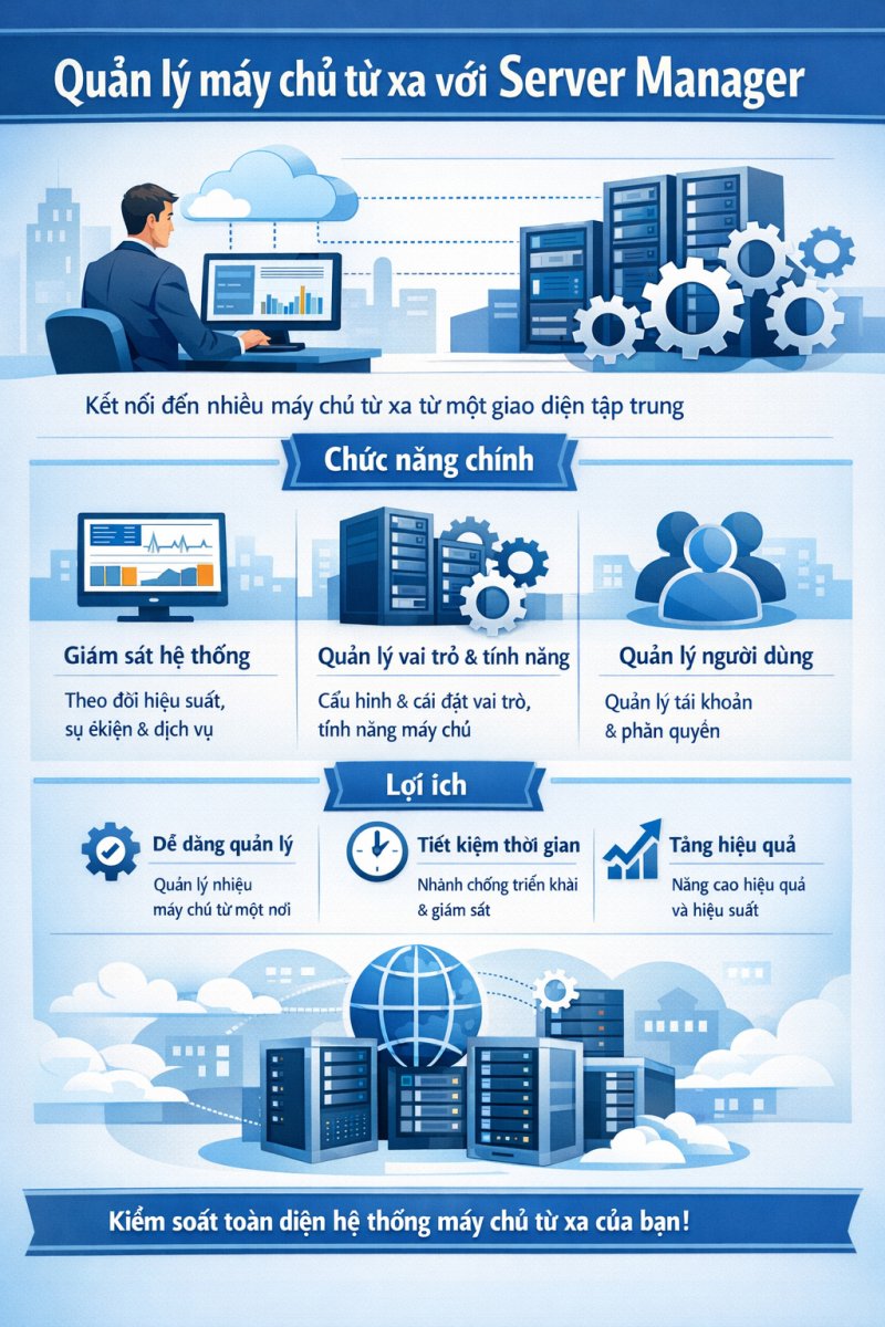 Quản lý máy chủ từ xa với Server Manager