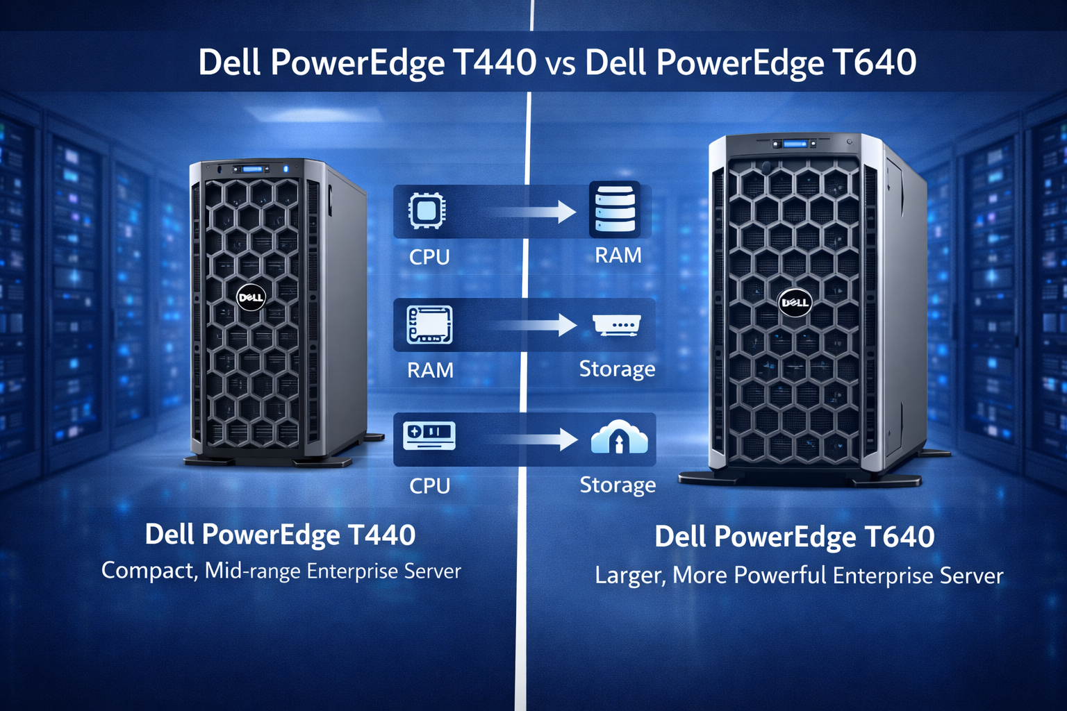 So sánh Dell T440 vs Dell T640
