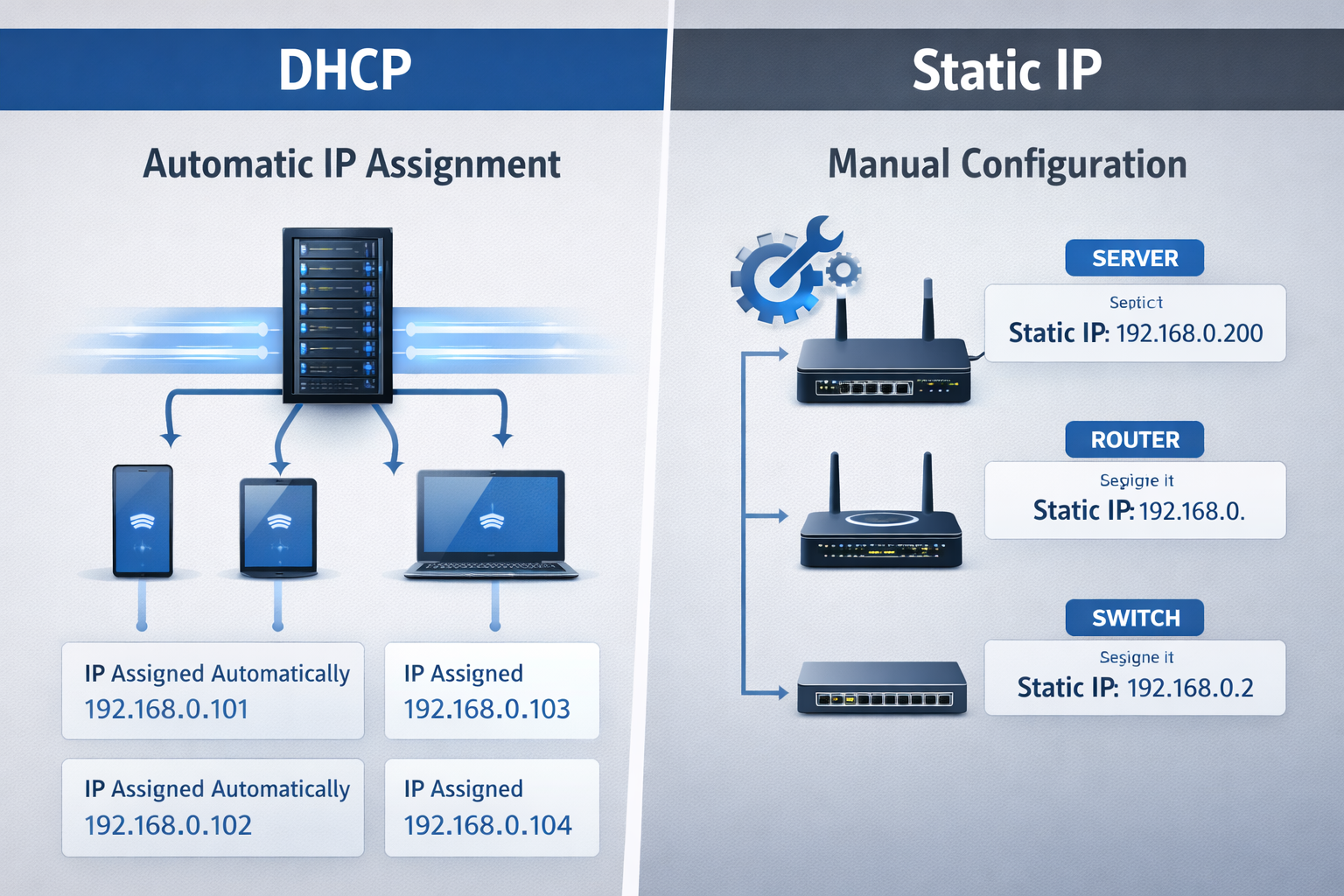 So sánh DHCP với IP tĩnh