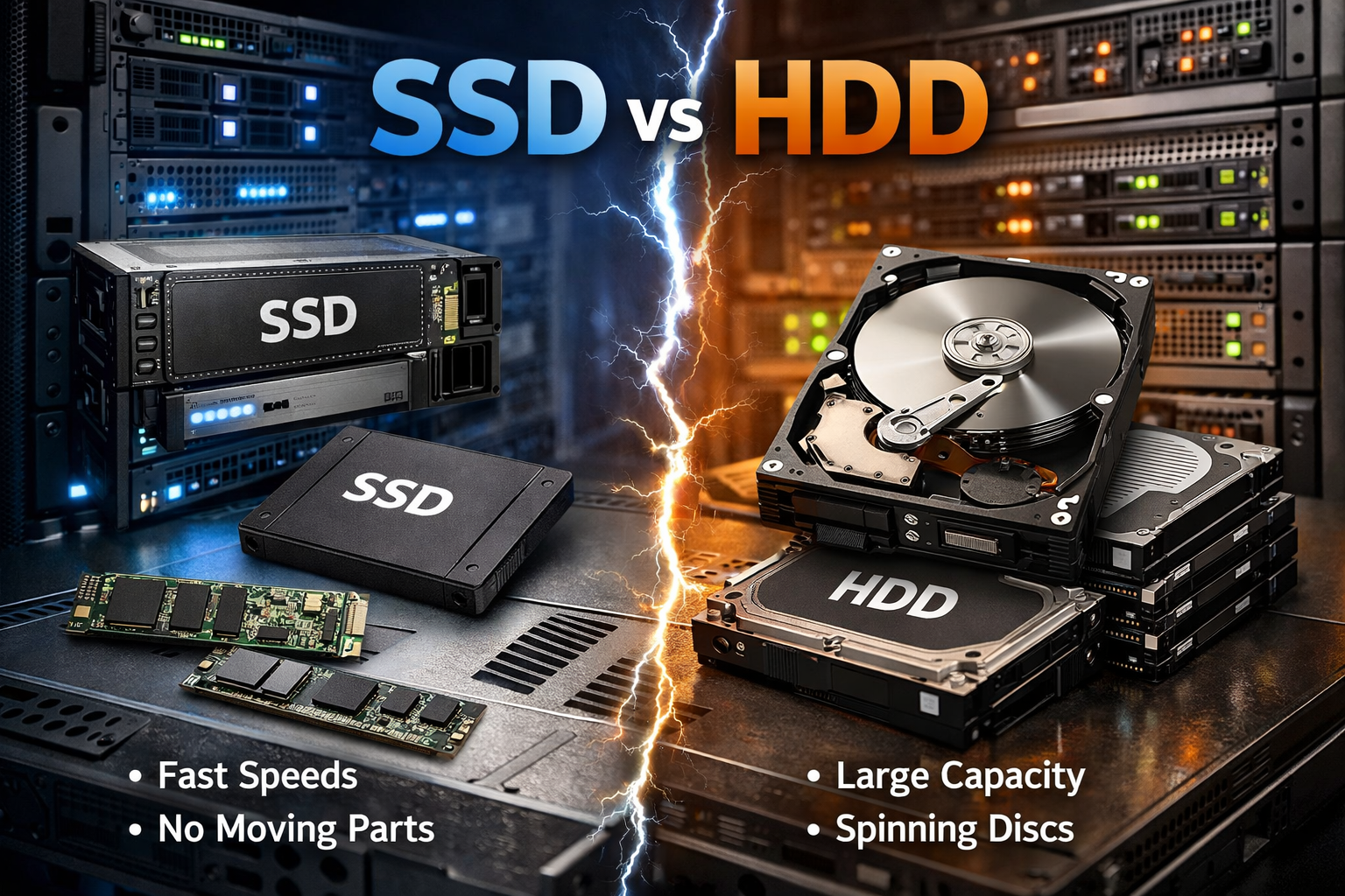 So sánh chi tiết SSD và HDD trong môi trường máy chủ