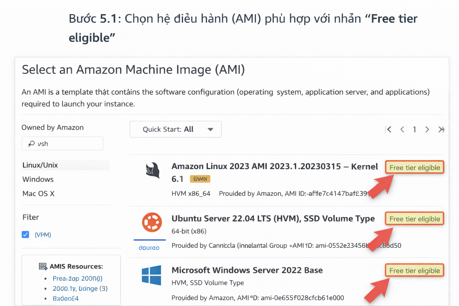 tạo máy chủ ảo trên Amazon