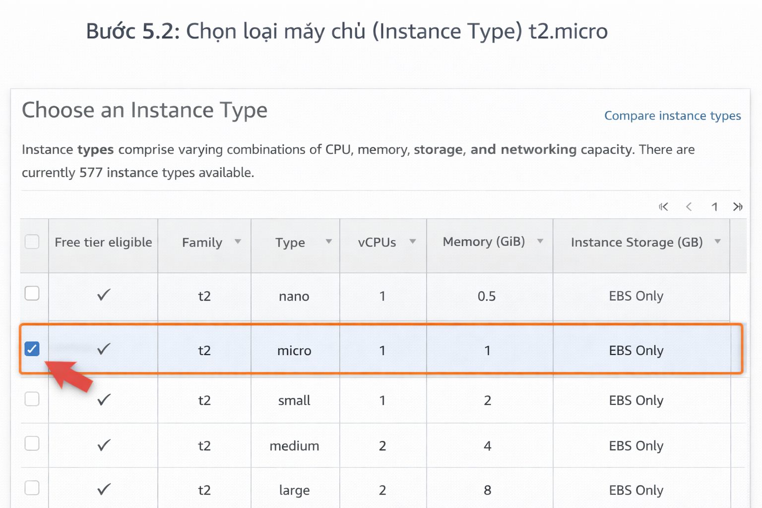 tạo máy chủ ảo trên Amazon