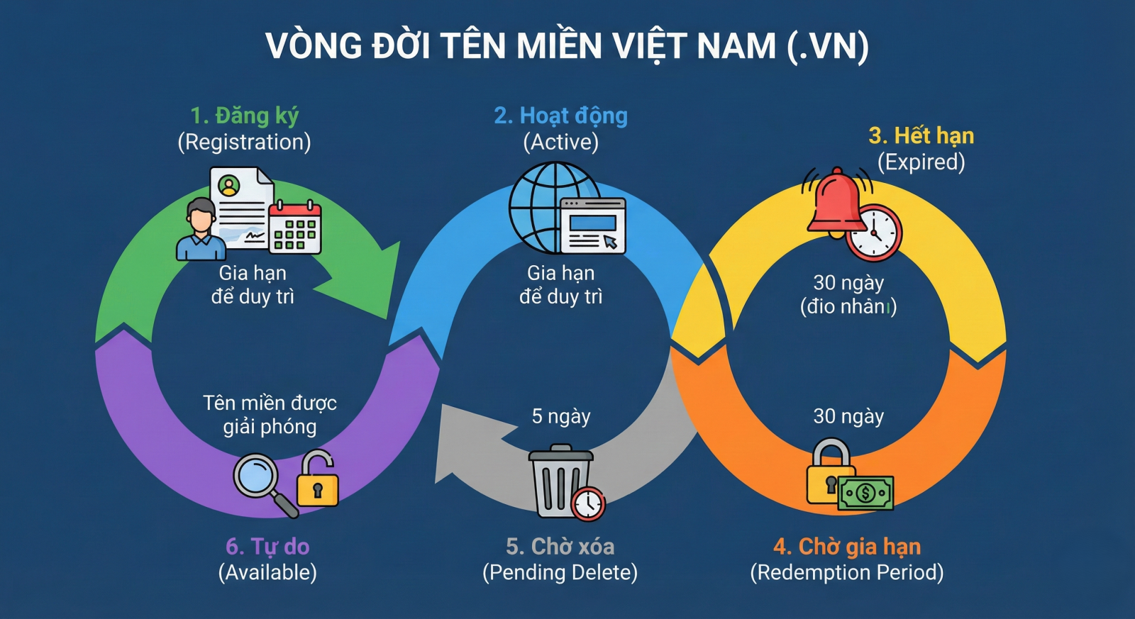 vòng đời của tên miền việt nam