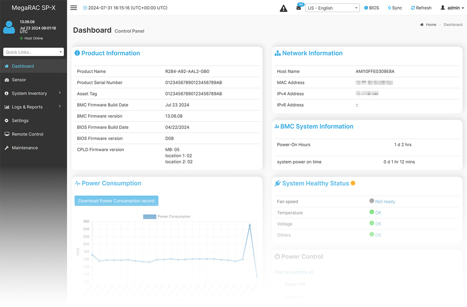 For management and maintenance of a server or a small cluster, users can use the GIGABYTE Management Console