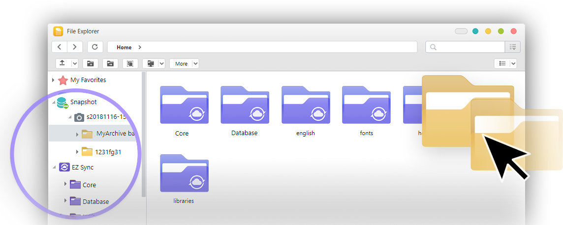 EZ Sync in File Explorer